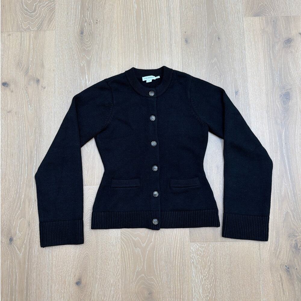 Good American Cardigan Button Front Knit Size XS Black